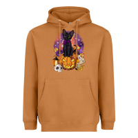 Meerkat halloween black cat pumpkin Heavyweight Hoodie - BarkalooDesign