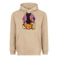 Mushroom halloween black cat pumpkin Heavyweight Hoodie - BarkalooDesign