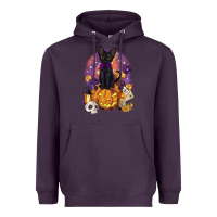 Plum halloween black cat pumpkin Heavyweight Hoodie - BarkalooDesign