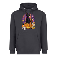 Smoke halloween black cat pumpkin Heavyweight Hoodie - BarkalooDesign