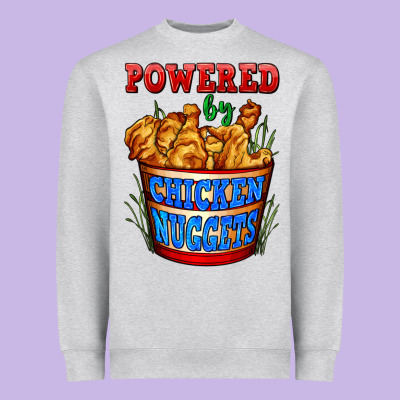 Powered By Chicken Nuggets Heavyweight Sweatshirt Designed By Adodesignshop
