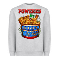 Heather Grey powered by chicken nuggets Heavyweight Sweatshirt - AdoDesignShop