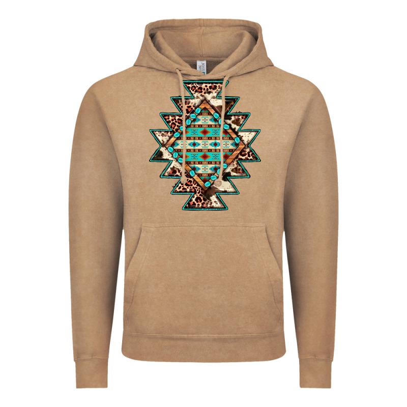 Cowhide Leopard Gemstone Aztec Vintage Hoodie by JahusDesignShop | Teevron