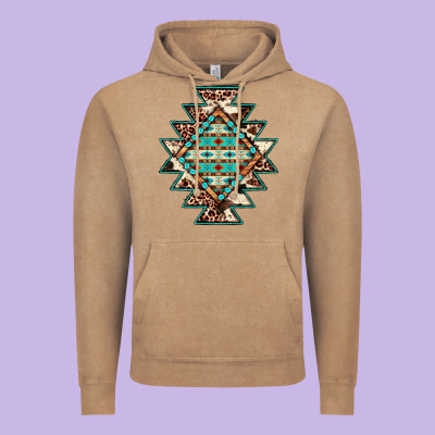 Cowhide Leopard Gemstone Aztec Vintage Hoodie Designed By Jahusdesignshop