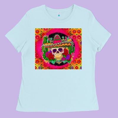 Mexican Skull Ladies Tee Designed By Zillion Design Studio