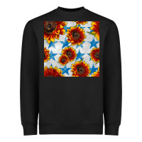 Black patriotic sunflowers and stars Heavyweight Sweatshirt - BundleAndBundleShop