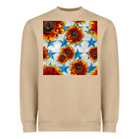 Mushroom patriotic sunflowers and stars Heavyweight Sweatshirt - BundleAndBundleShop