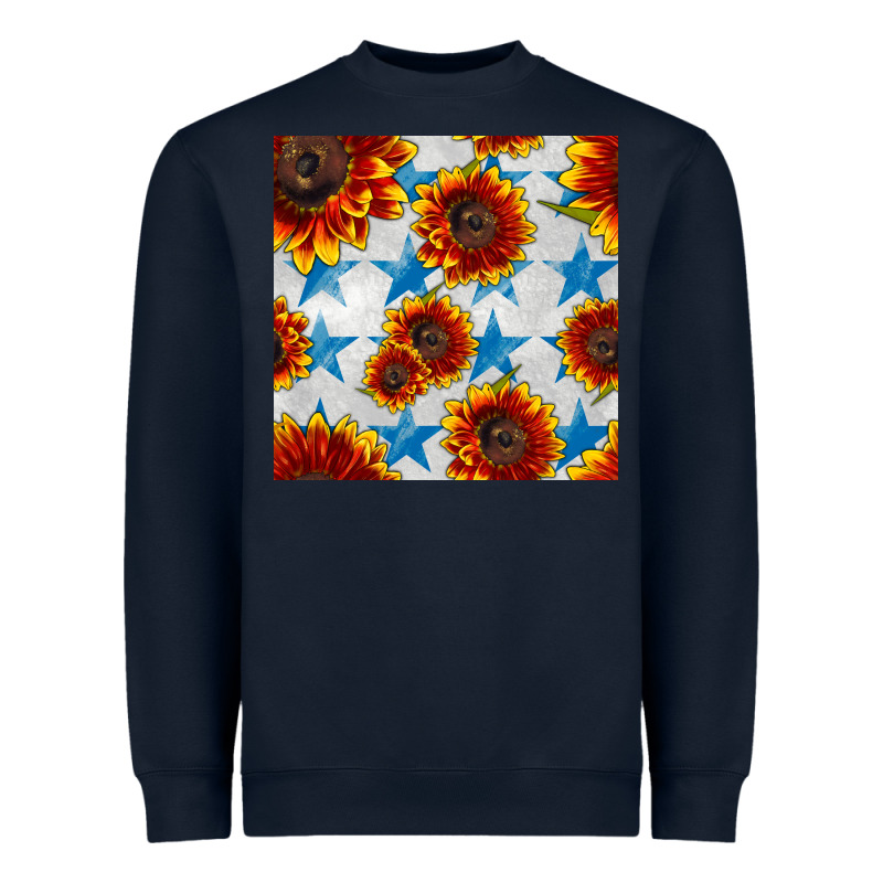 Patriotic Sunflowers And Stars Heavyweight Sweatshirt by BundleAndBundleShop | Teevron