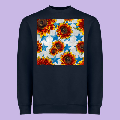 Patriotic Sunflowers And Stars Heavyweight Sweatshirt Designed By Bundleandbundleshop