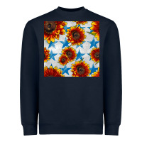 Navy patriotic sunflowers and stars Heavyweight Sweatshirt - BundleAndBundleShop