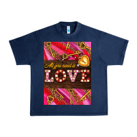 Navy all you need is love Urban Heavy Tee - AdoDesignShop