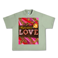 Oil Green all you need is love Urban Heavy Tee - AdoDesignShop