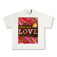 Pistachio all you need is love Urban Heavy Tee - AdoDesignShop