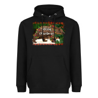 Black merry christmas bear Heavyweight Hoodie - BarkalooDesign