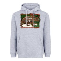 Heather Grey merry christmas bear Heavyweight Hoodie - BarkalooDesign