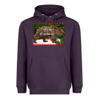 Plum merry christmas bear Heavyweight Hoodie - BarkalooDesign