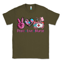 Army Green peace love nurse Classic Tee - AdoDesignShop