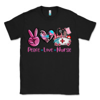 Black peace love nurse Classic Tee - AdoDesignShop
