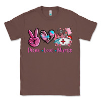 Chestnut peace love nurse Classic Tee - AdoDesignShop