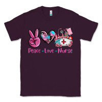 Plum peace love nurse Classic Tee - AdoDesignShop