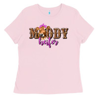 Bubblegum Pink moody heifer with leopard tbw Ladies Tee - texasbilliewilder