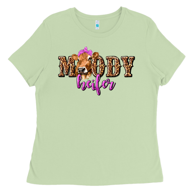 Moody Heifer With Leopard Tbw Ladies Tee by texasbilliewilder | Teevron