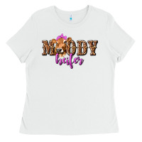 White moody heifer with leopard tbw Ladies Tee - texasbilliewilder