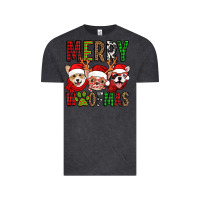 Vintage Black merry woofmas dogs Vintage Tee - Jasminsmagicworld