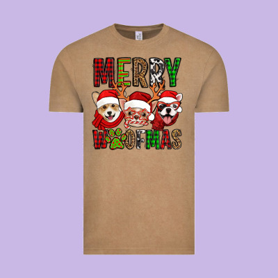 Merry Woofmas Dogs Vintage Tee Designed By Jasminsmagicworld