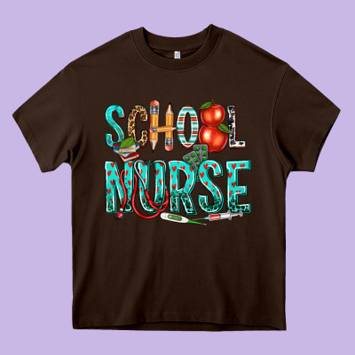 School Nurse Heavy Core Tee Designed By Texasbilliewilder