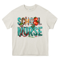 Cream school nurse Heavy Core Tee - texasbilliewilder
