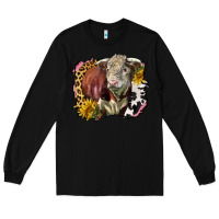 Black hereford bull western background Long Sleeve Tee - LillyAllenDesigns