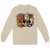 Mushroom hereford bull western background Long Sleeve Tee - LillyAllenDesigns