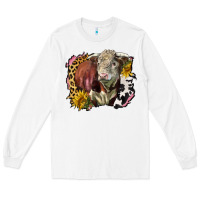 White hereford bull western background Long Sleeve Tee - LillyAllenDesigns