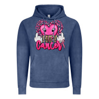 Vintage Denim hey cancer with middle fingers Vintage Hoodie - AdoDesignShop