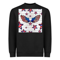 Black patriotic eagle wing Heavyweight Sweatshirt - BundleAndBundleShop