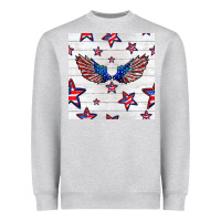 Heather Grey patriotic eagle wing Heavyweight Sweatshirt - BundleAndBundleShop