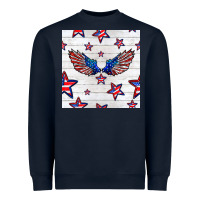 Navy patriotic eagle wing Heavyweight Sweatshirt - BundleAndBundleShop