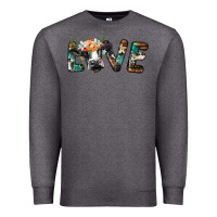 Charcoal Heather love with holstein cow Premium Sweatshirt - BarkalooDesign
