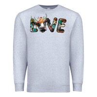 Heather Grey love with holstein cow Premium Sweatshirt - BarkalooDesign