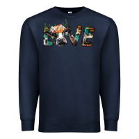Navy love with holstein cow Premium Sweatshirt - BarkalooDesign