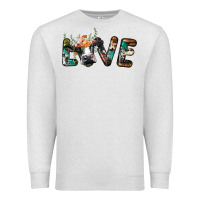 Oatmeal Heather love with holstein cow Premium Sweatshirt - BarkalooDesign