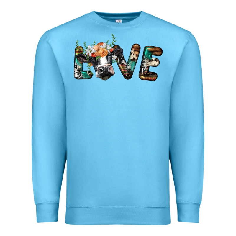 Love With Holstein Cow Premium Sweatshirt by BarkalooDesign | Teevron