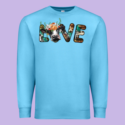 Love With Holstein Cow Premium Sweatshirt Designed By Barkaloodesign