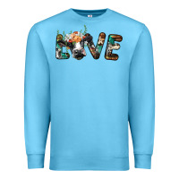 Ocean Blue love with holstein cow Premium Sweatshirt - BarkalooDesign