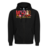 Black my dog is my valentine Zipper Hoodie - NancyCooperArtShop