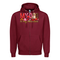 Burgundy my dog is my valentine Zipper Hoodie - NancyCooperArtShop