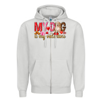 Dove Grey my dog is my valentine Zipper Hoodie - NancyCooperArtShop