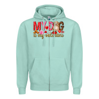 Seafoam my dog is my valentine Zipper Hoodie - NancyCooperArtShop