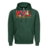 Sports Green my dog is my valentine Zipper Hoodie - NancyCooperArtShop